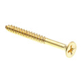 Prime-Line Wood Screw, Flat Head, Phillips Drive #10 X 2in Solid Brass 50PK 9035814